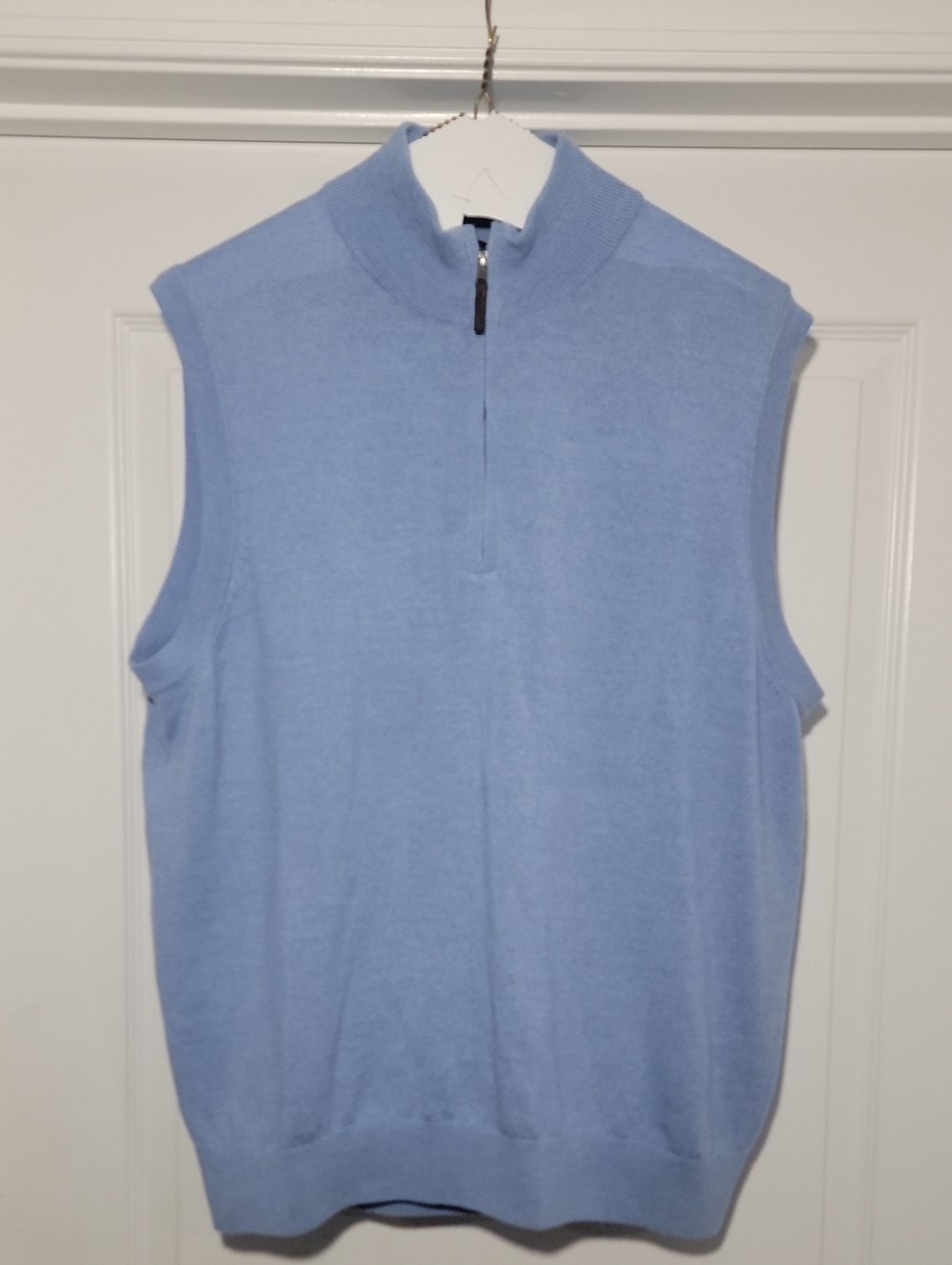 Fairway & Greene Light Blue Zip-Neck Sweater Vest